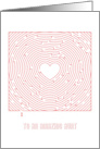 Heart Maze Valentine to an Amazing Aunt card