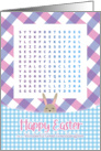 Super Cute Gingham Great Granddaughter Easter Word Search Activity card