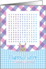 Super Cute for Young Man Gingham Easter Word Search Activity card