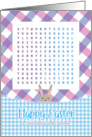 Super Cute for Great Nephew Gingham Easter Word Search Activity card