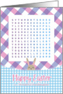 Super Cute for Granddaughter Gingham Easter Word Search Activity card