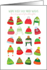 Warm Toasty Merry Christmas Hats Caps Toboggans for Granddaughter card