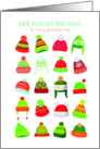 Warm Toasty Merry Christmas Hats Caps Toboggans for Special Family card