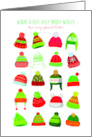 Warm Toasty Merry Christmas Hats Caps Toboggans for Special Sister card