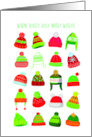 Warm Toasty Merry Wishes Christmas Hats Caps Toboggans card