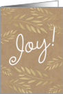 Happy Holidays Joy Faux Gilt Leaves and Pretty Script Every Happiness card