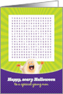Halloween for Special Young Man Happy Scary Word Search Activity card