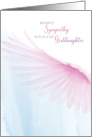 Sympathy for Loss of Goddaughter Pink and Blue Watercolor Wing card