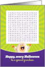 Halloween for Grandson Happy Scary Word Search Activity card