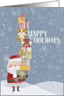Many Gifts with Santa Joy Peace Laughter Love Good Will Good Health card