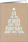 Seasons Readings Book Lovers Card Tree Made of Books Happy Holidays card