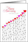 Wedding Anniversary for Beautiful Wife Growing Heart Flowers card