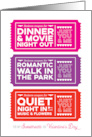 Sweetheart Valentine Tickets Spending Time Dinner Movie Walk Night In card