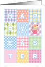 Happy Easter Pastel Plaids Joy and Blessings Quilt card