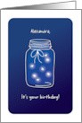 Fireflies In Mason Jar Birthday Shine Bright Every Little Thing Custom Name card