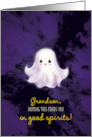 Grandson Halloween Cute Ghostie Finding You In Good Spirits card