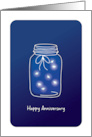 Wedding Anniversary Fireflies in Mason Jar Love Sharing Little Things card