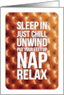 Birthday for Husband Sleep In Just Chill Unwind Put Your Feet Up Nap card