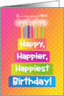 Niece Birthday Happy Happier Happiest Birthday Pink Focus card
