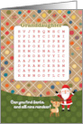 Granddaughter Christmas Reindeer Word Find Puzzle Activity card