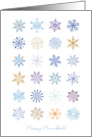 Happy Hanukkah Beautiful Blue and Gold Snowflakes card