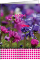 Pink Gingham and Posies Mothers Day card