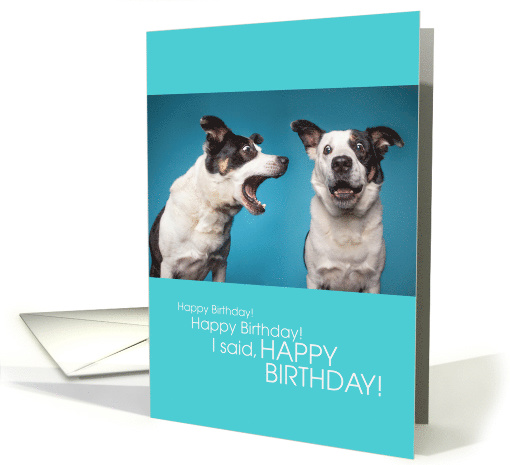 Funny Yelling Dog HAPPY BIRTHDAY! card (1517440)
