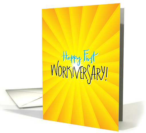 Work Anniversary Happy First Workiversary card (1521952)