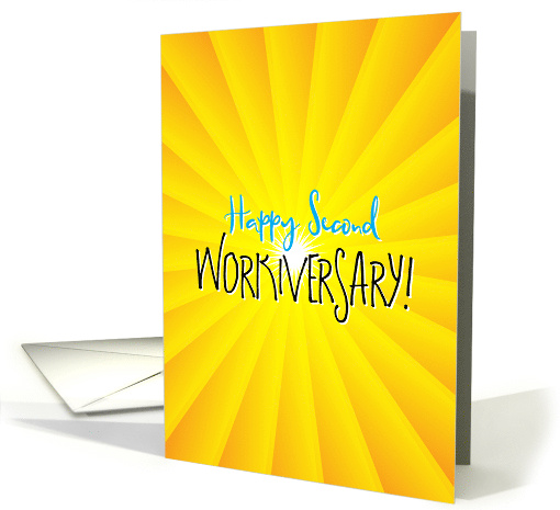 Work Anniversary Happy Second Workiversary card (1522088)