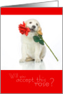 Happy Anniversary For Spouse Will You Accept this Rose Dog card
