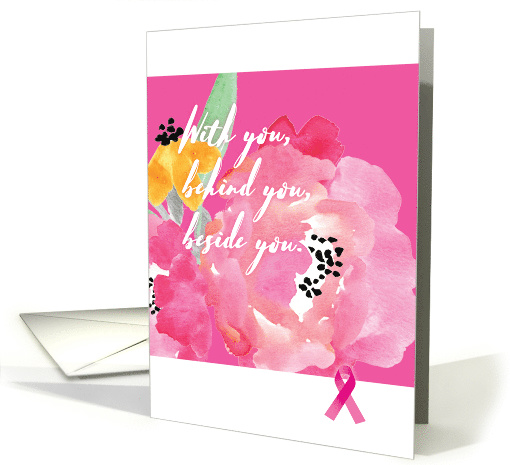 Breast Cancer Pink Floral With You card (1523144)