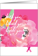 Breast Cancer Pink Floral With You card