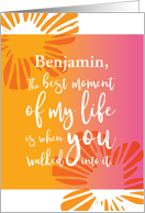 Customize Name Wedding Anniversary Best Moment of My Life card