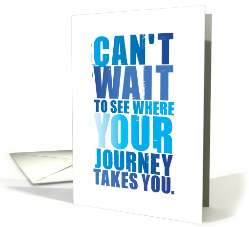 Graduation Gritty Typography Style- Where your Journey Takes You card