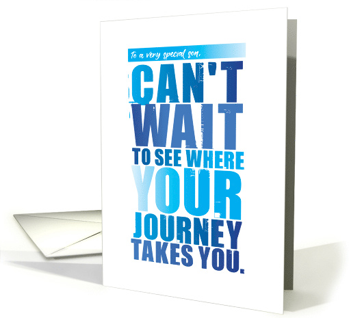 Son Graduation Distressed Typography Where Your Journey Takes You card