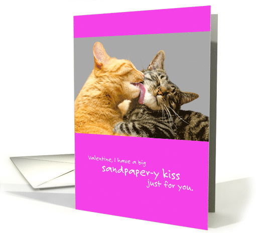 Funny Valentine Cat Sandpaper Kisses card (1531064)