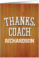 Custom Name Thanks Basketball Coach Hardwood card