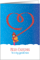 Merry Christmas to a Special Niece Heart Scarf card