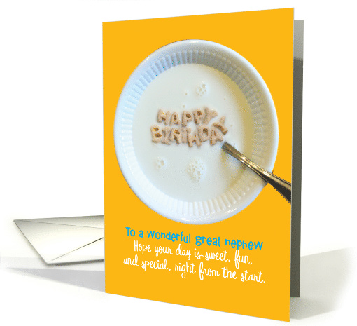 Birthday for Great Nephew - Happy Birthday Cereal card (1551532)