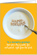 Birthday for Grandson- Happy Birthday Cereal card