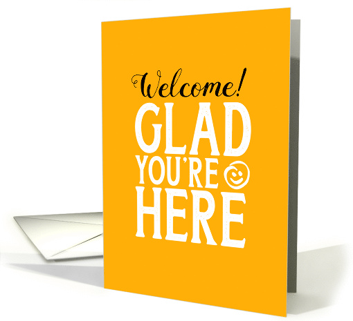 Business Employee Welcome - Glad You're Here Gritty Typography card