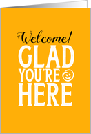 Business Employee Welcome - Glad You’re Here Gritty Typography card