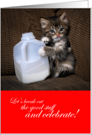 Funny New Year’s Cat - Let’s Break out the Good Stuff card