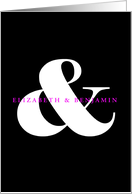 Wedding Invitation - Black and White Ampersand Custom Names card