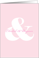 Wedding Invitation - Pink and White Ampersand Custom Names card