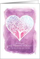 Wedding Congratulations - Tree Heart May Your Love Grow Blossom Thrive card