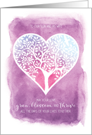 Wedding Congratulations Son and Wife - Tree Heart Grow Blossom Thrive card
