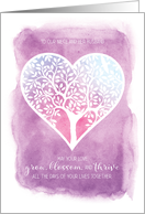 Wedding Congrats Niece and Husband - Tree Heart Grow Blossom Thrive card