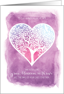 Wedding Congrats Grandson and Wife- Tree Heart Grow Blossom Thrive card
