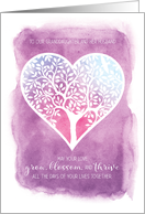 Wedding Congrats Granddaughter and Husband - Heart Grow Blossom Thrive card